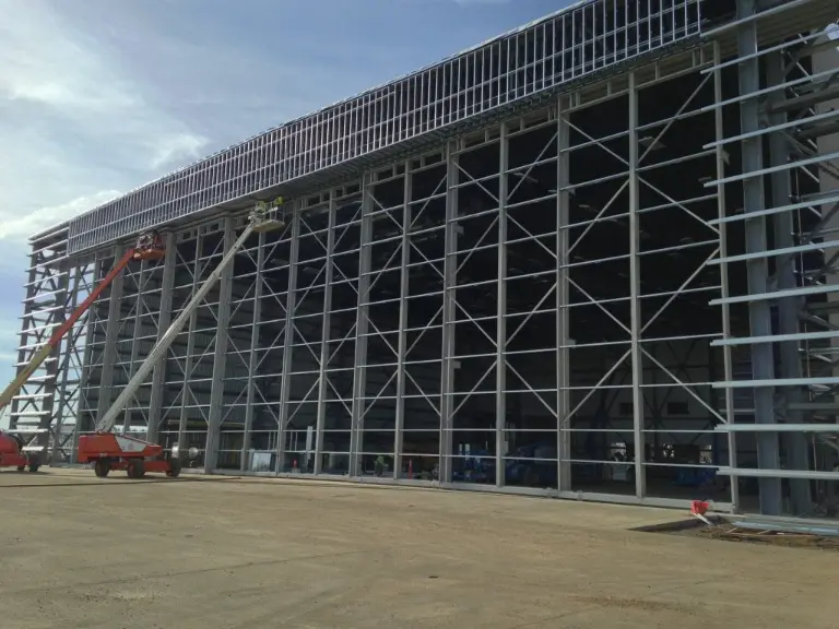 Hangar door installation
